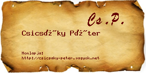 Csicsáky Péter névjegykártya
